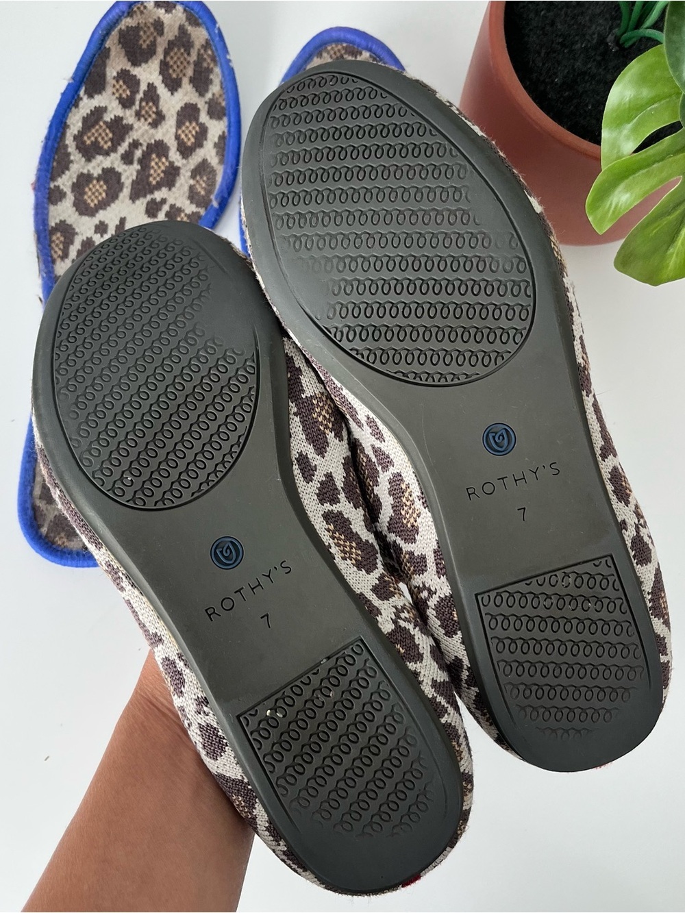 Rothy’s The Loafer Mocha Spot Leopard Print Red Stripe Casual Everyday Flats - Picture 8 of 9